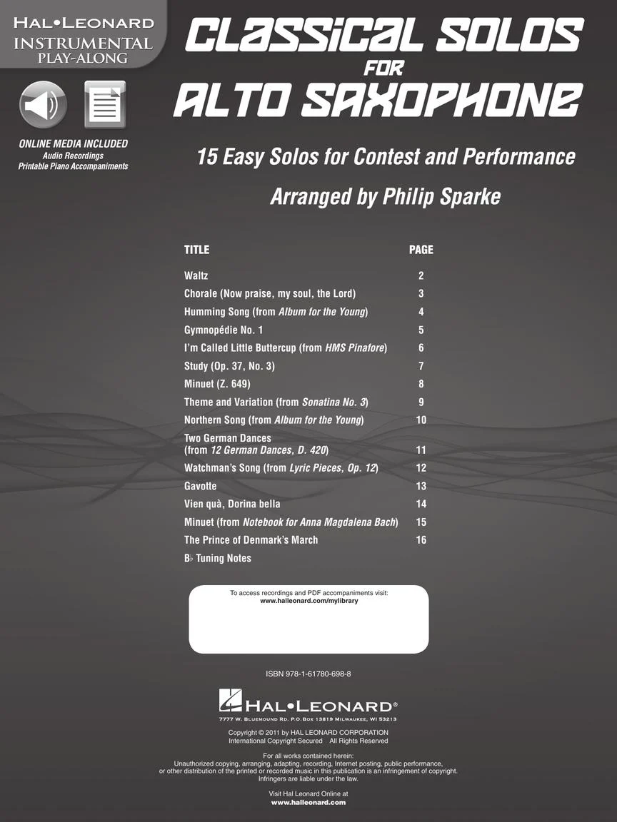 Classical Solos for Alto Saxophone - 15 Easy Solos for Contest and Performance - Image 2