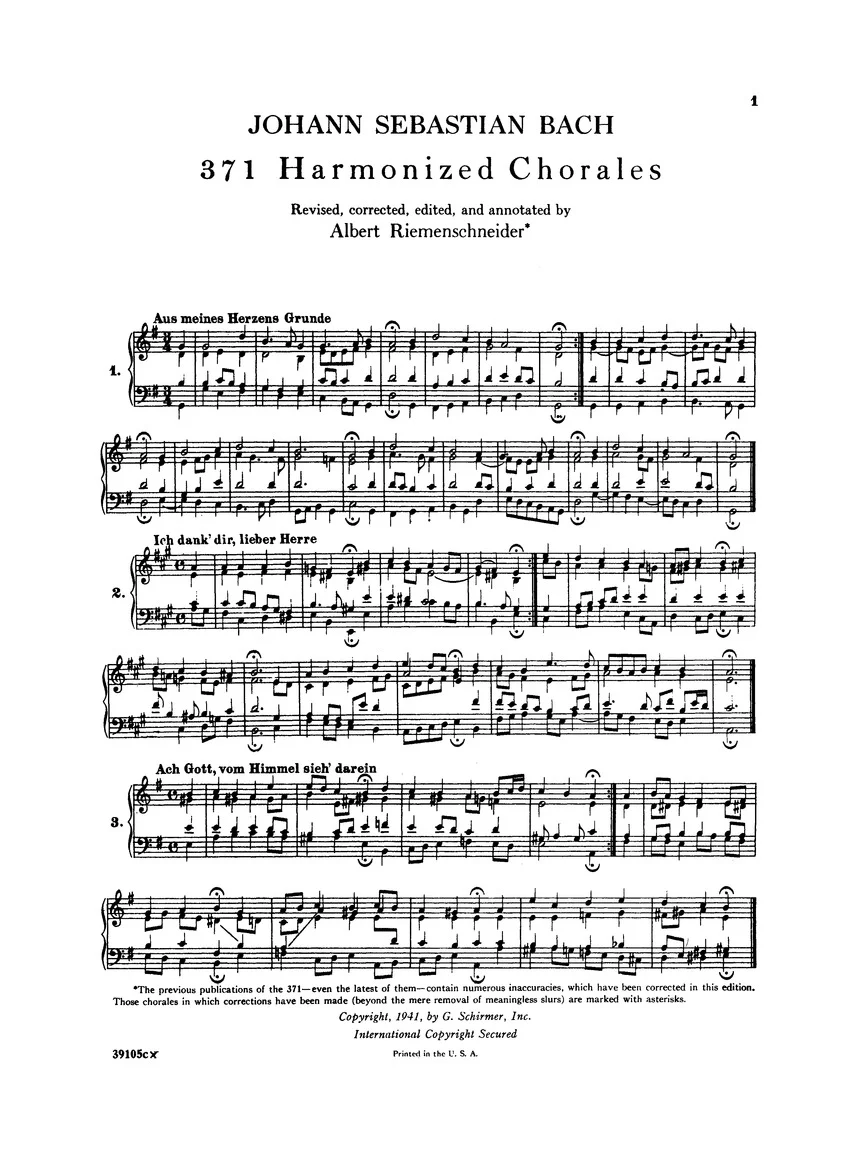 Bach 371 Harmonized Chorales and 69 Chorale Melodies W/Figured Bass - Image 4