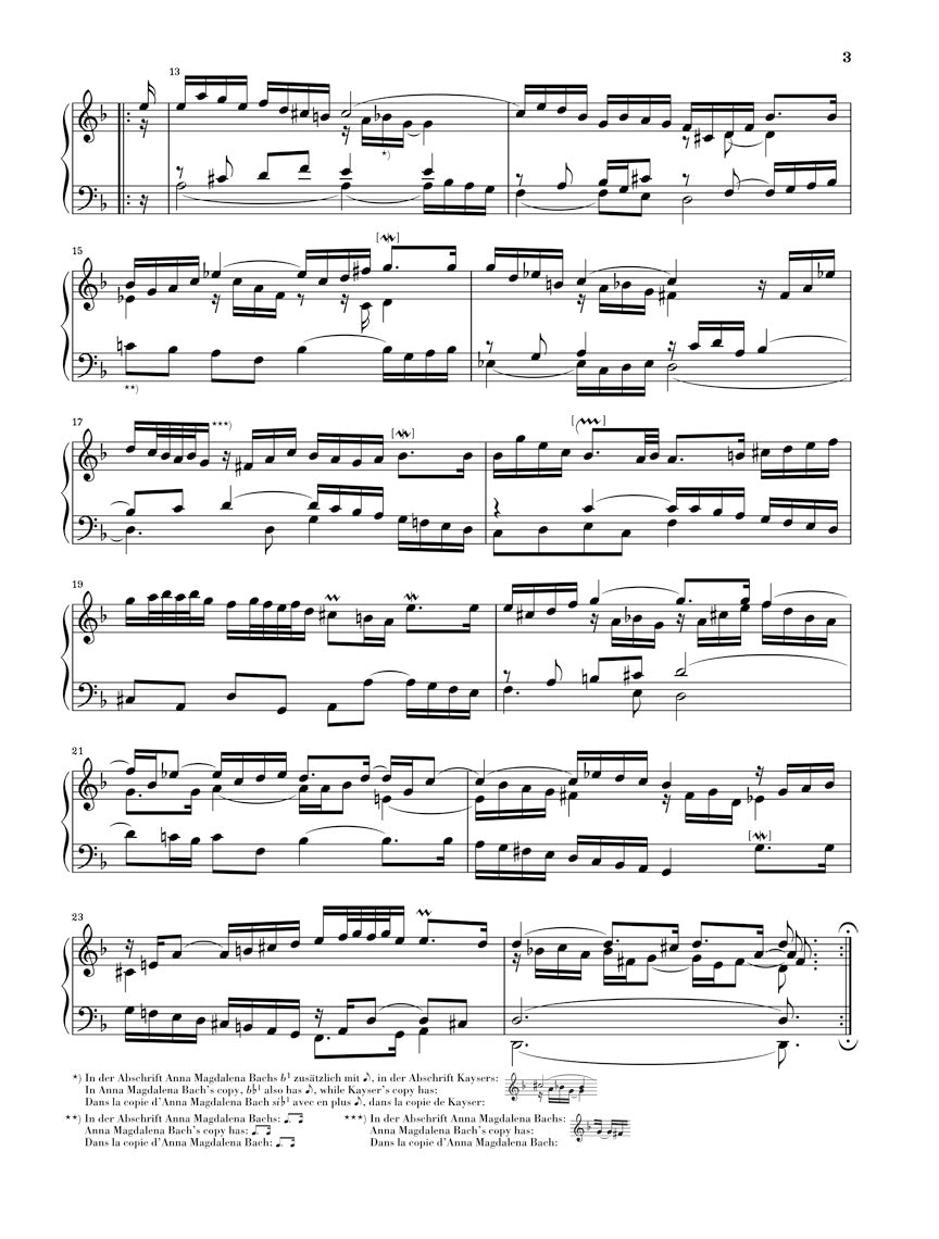 Bach: French Suite 1 d minor BWV 812 (Without Fingering) - Image 3