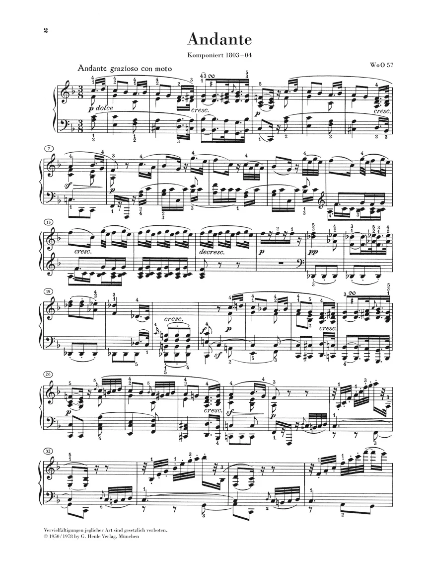 Beethoven: Andante F major WoO 57 - Image 2