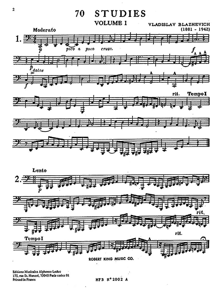 Blazhevich 70 Studies for Bb Tuba - Vol. 1 - Image 2