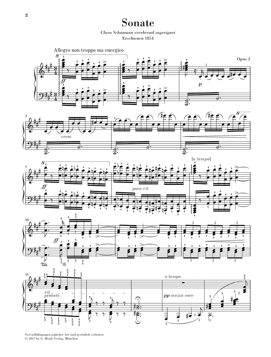 Brahms: Piano Sonata in f sharp minor, Op. 2 - Image 2