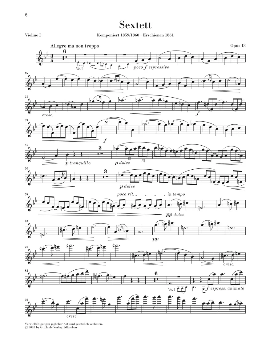 Brahms: String Sextet No. 1 in B flat major, Op. 18 - Image 2