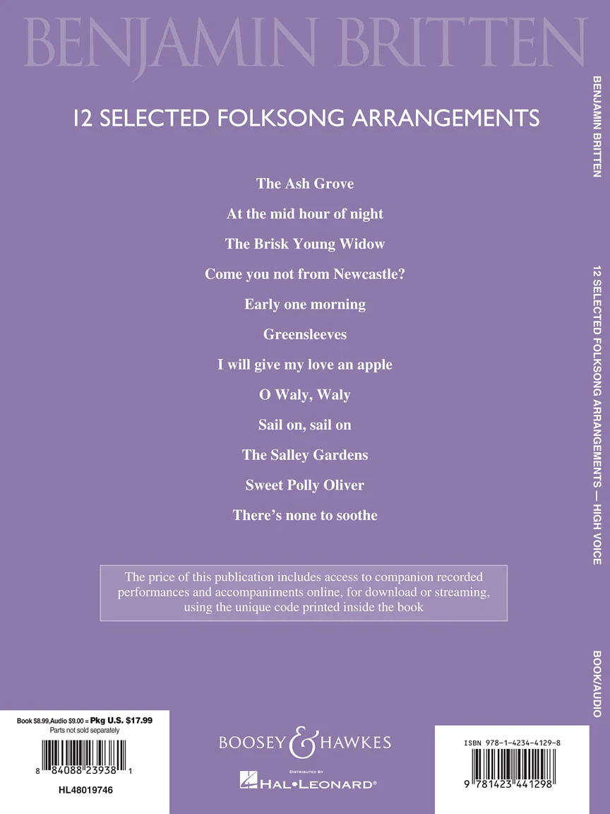 Britten 12 Selected Folksong Arrangements High Voice - Image 2