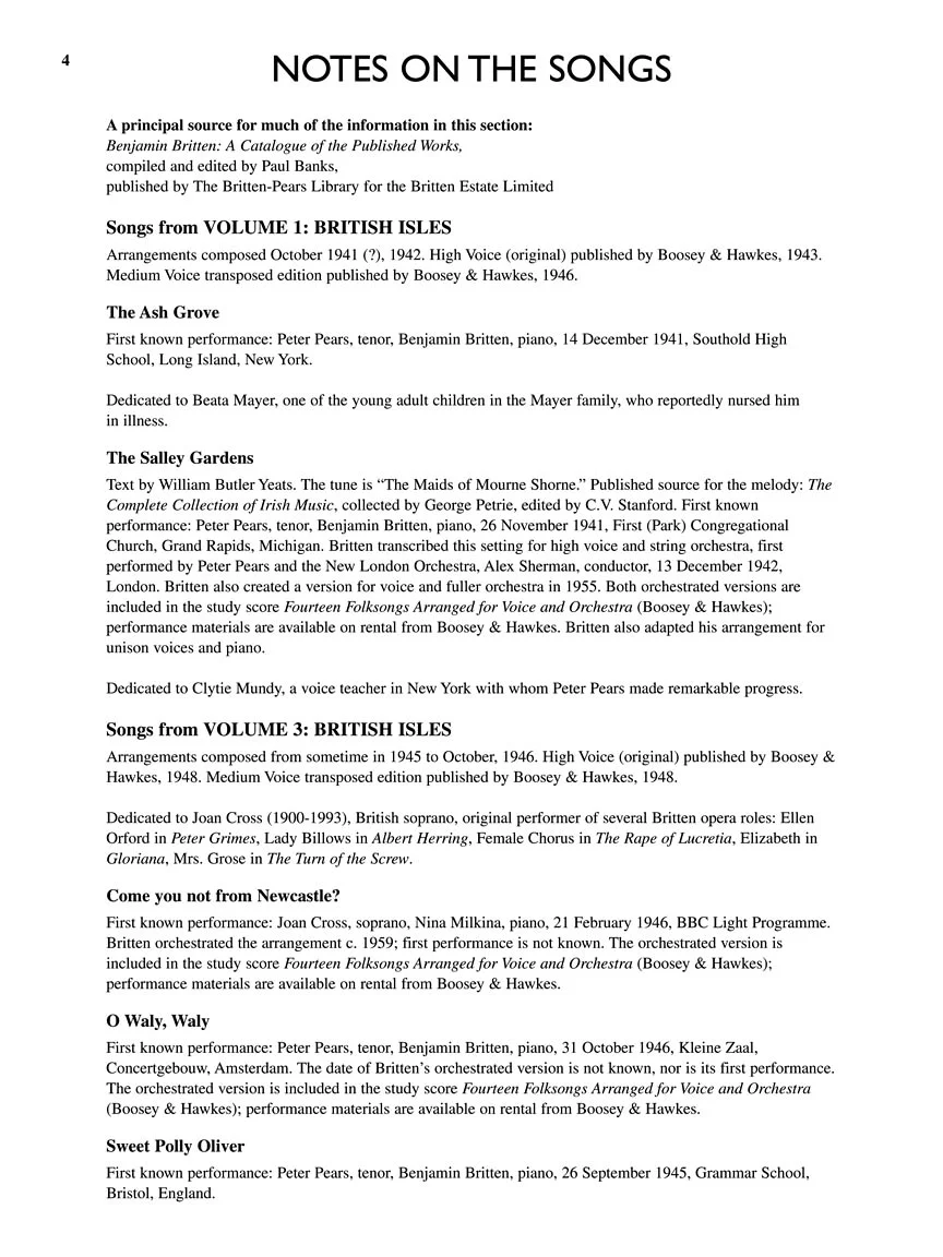 Britten 12 Selected Folksong Arrangements High Voice - Image 4