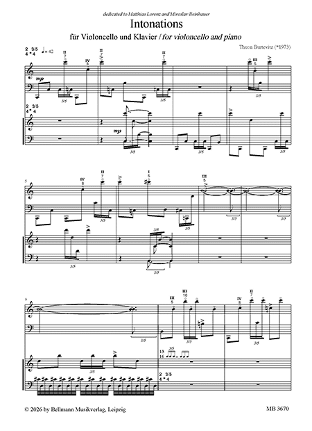 Burtevitz: Intonations - Cello and Piano - Image 2