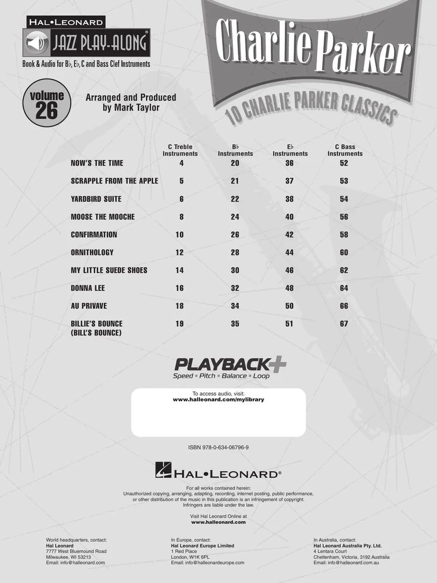 Parker, Charlie - Jazz Play Along Series, Vol. 26 - Image 2