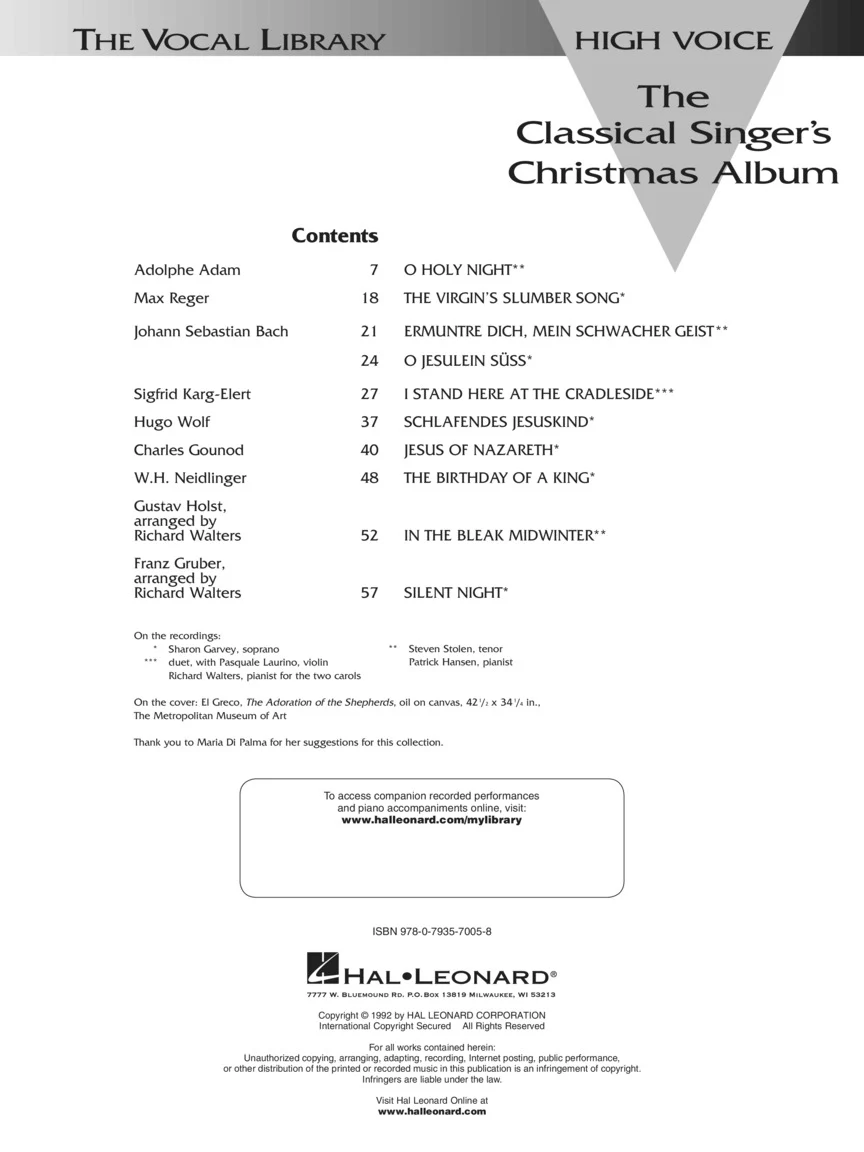 Classical Singer's Christmas Album, The - Image 2
