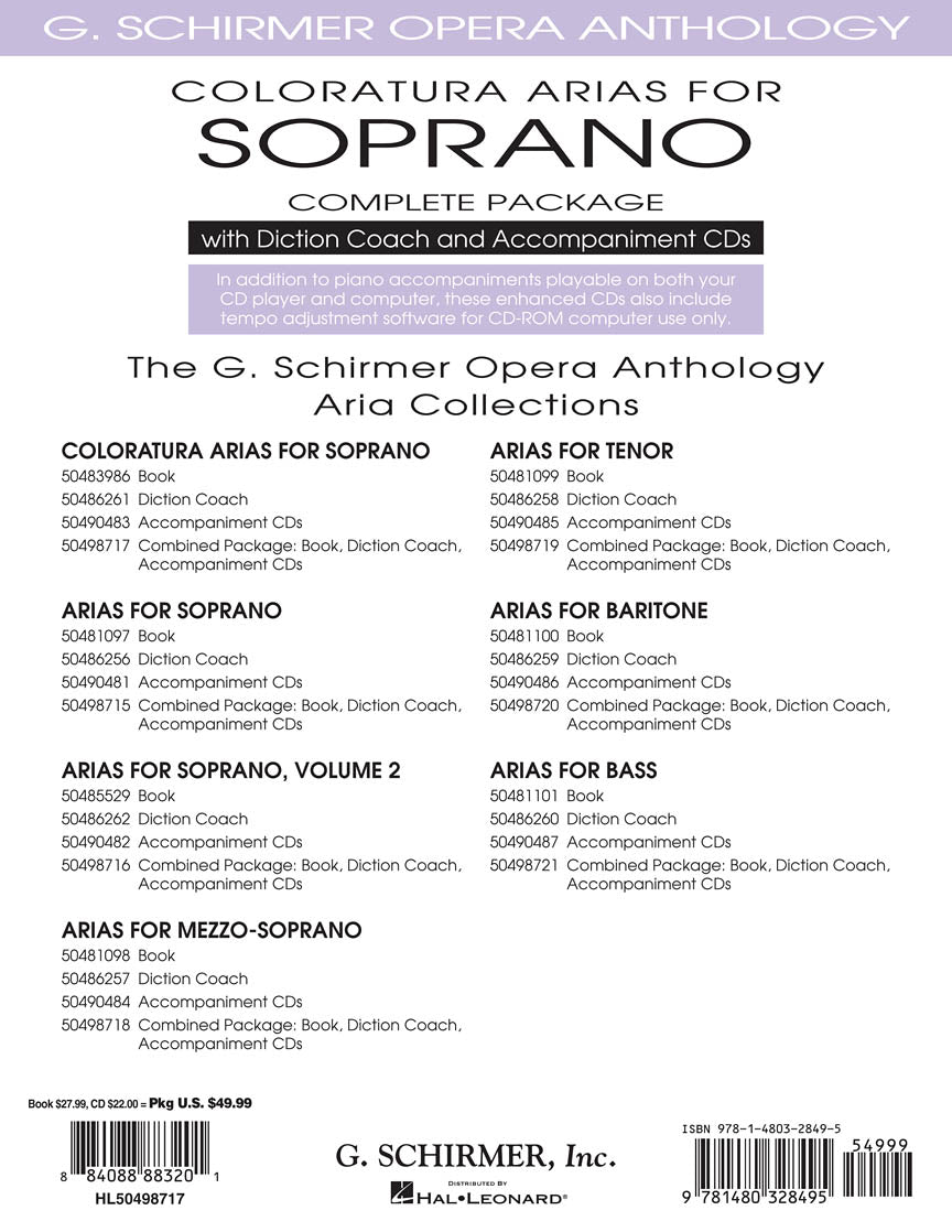 Coloratura Arias For Soprano - Complete Package: Book/diction Coach/accompaniment Cds - Image 2