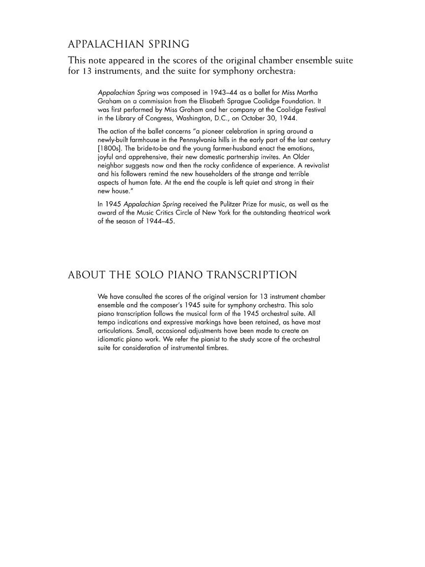 Copland: Appalachian Spring Suite - Transcribed For Solo Piano - Image 4