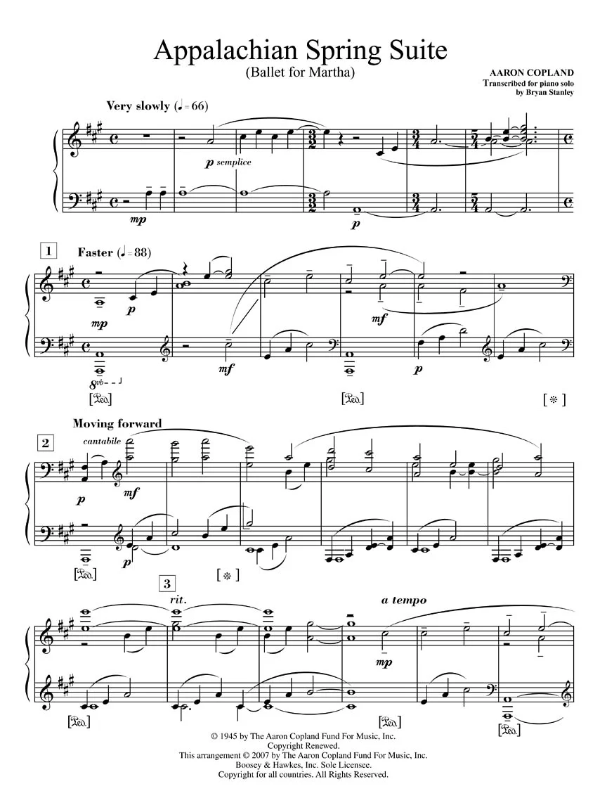 Copland: Appalachian Spring Suite - Transcribed For Solo Piano - Image 5