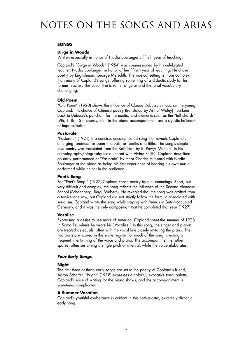 Copland: Art Songs and Arias - Medium/Low Voice - Image 4