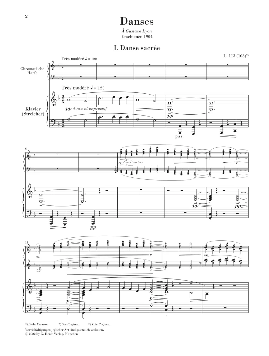 Debussy: Danses for Harp and String Orchestra (Piano Reduction) - Image 2