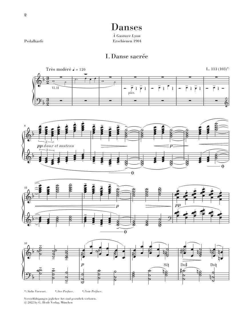 Debussy: Danses for Harp and String Orchestra (Piano Reduction) - Image 3