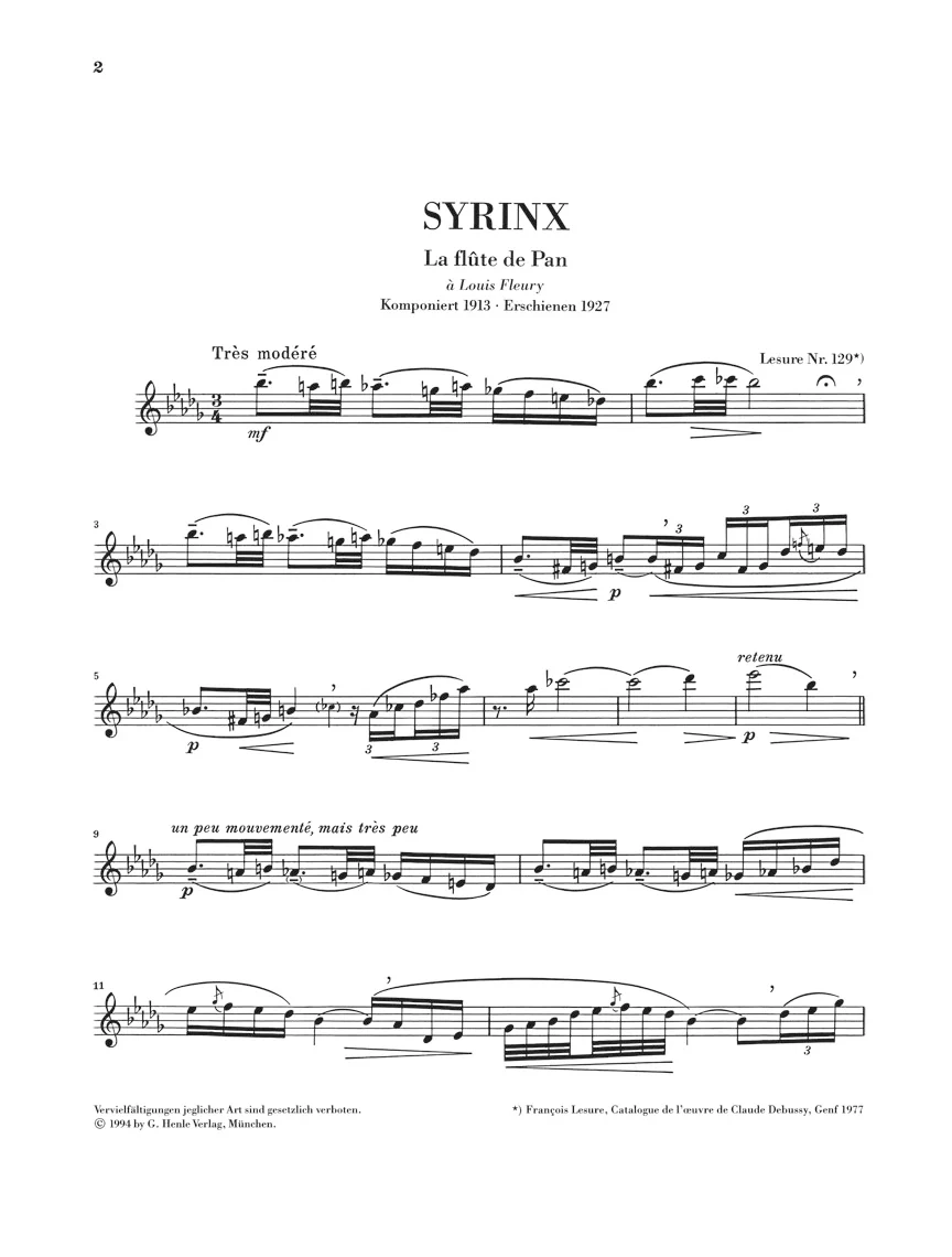 Debussy: Syrinx for Flute solo - Image 2