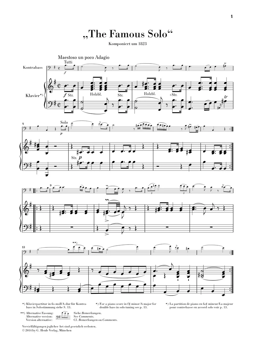 Dragonetti: "The Famous Solo" for Double Bass and Orchestra - Image 2