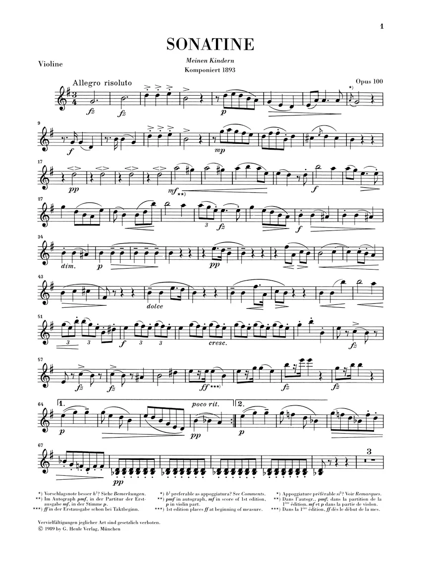 Dvořák: Sonatina for Piano and Violin in G major, Op. 100 - Image 3