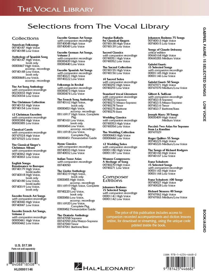 Fauré 15 Selected Songs Low Voice - Image 8