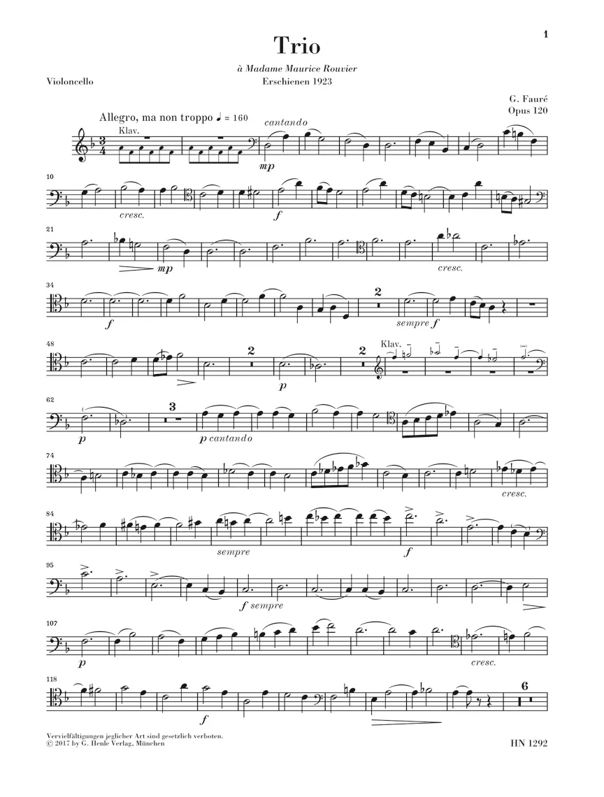Fauré: Piano Trio in d minor, Op. 120 - Image 7