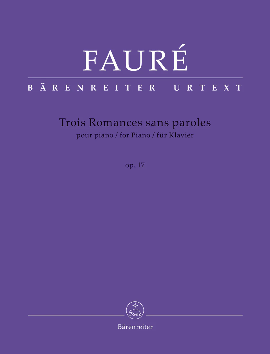 Faure Trois Romances sans paroles for Piano op. 17