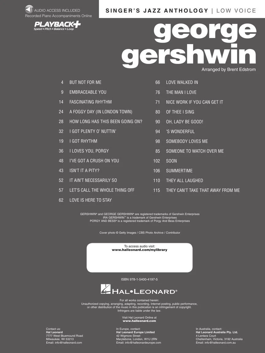 Gershwin: Singer's Jazz Anthology - Low Voice - Image 2