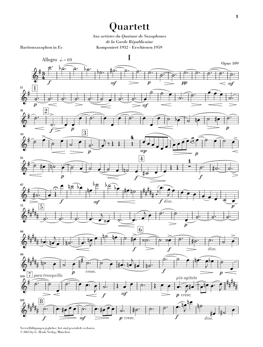 Glasunow: Saxophone Quartet B flat major, Op. 109 - Image 5