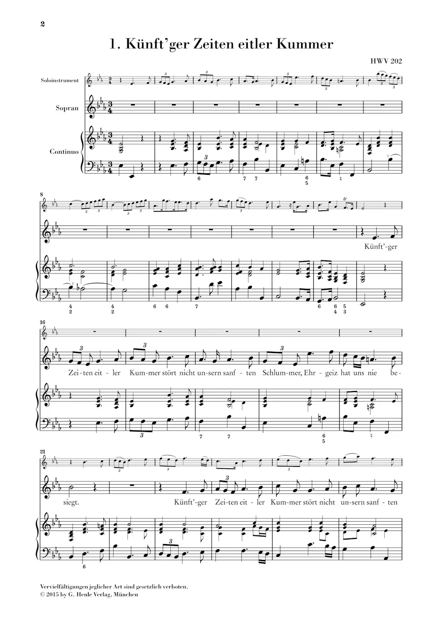 Händel: Nine German Arias (Score and Parts) - Image 2