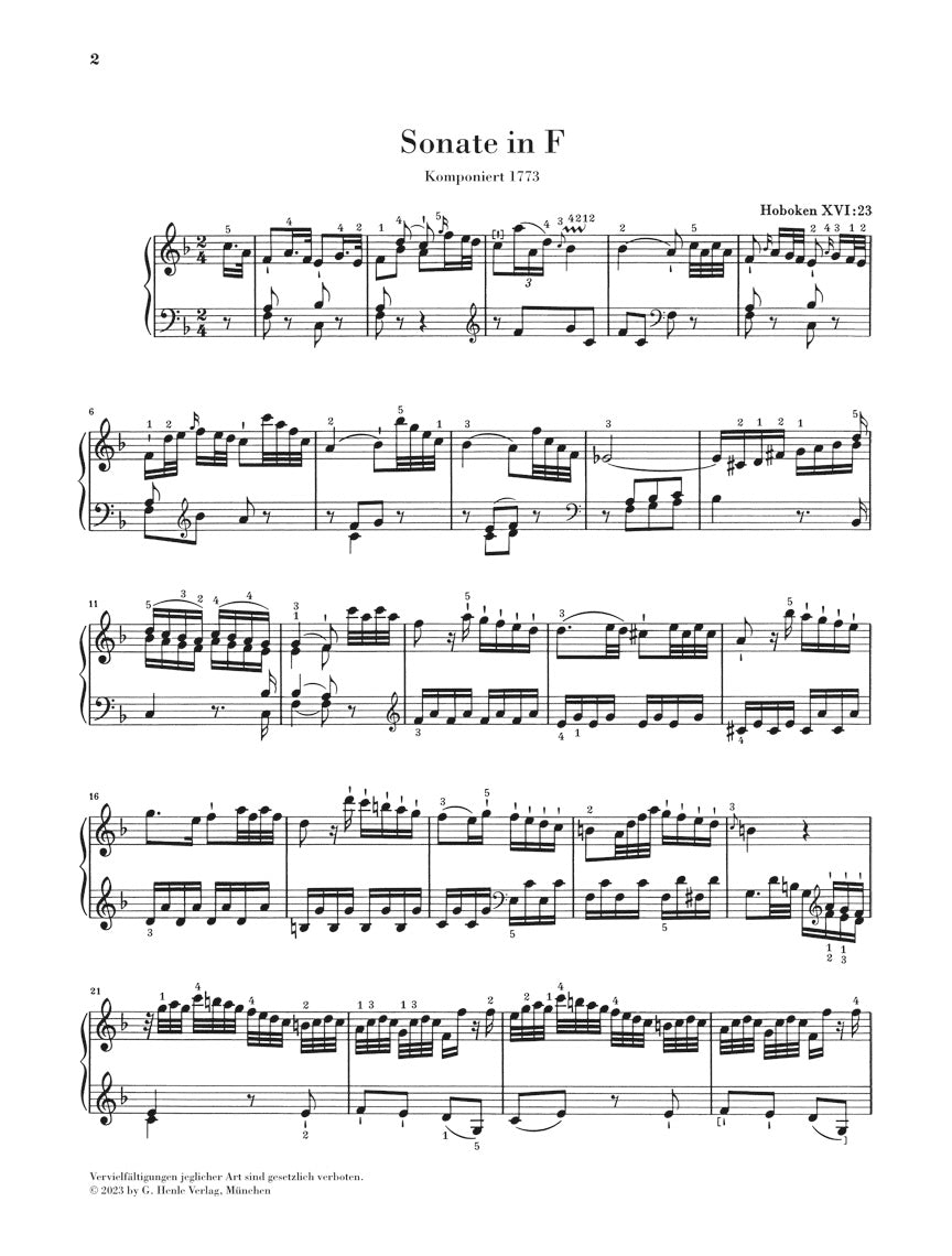 Haydn: Piano Sonata in F major Hob. XVI:23 - Image 2