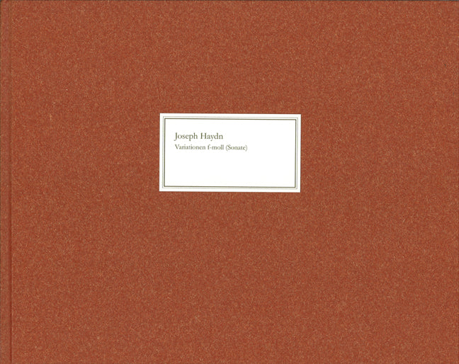 Haydn: Variations f minor (Sonata) Hob. XVII:6 (Facsimile) (Hardcover)