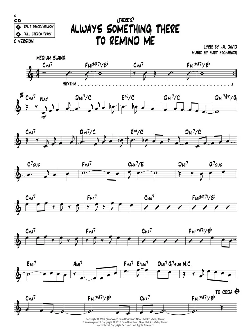Jazz Play-Along Vol. 123, Bacharach & David - 10 Favorite Songs - Image 5