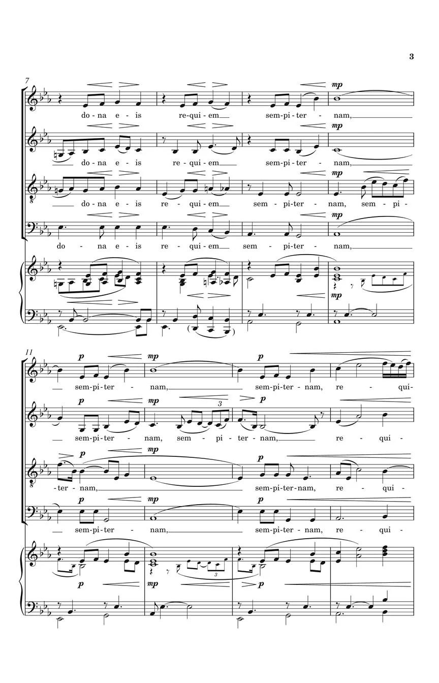 Jenkins Pie Jesu from Requiem SATB a cappella, Latin - Image 3