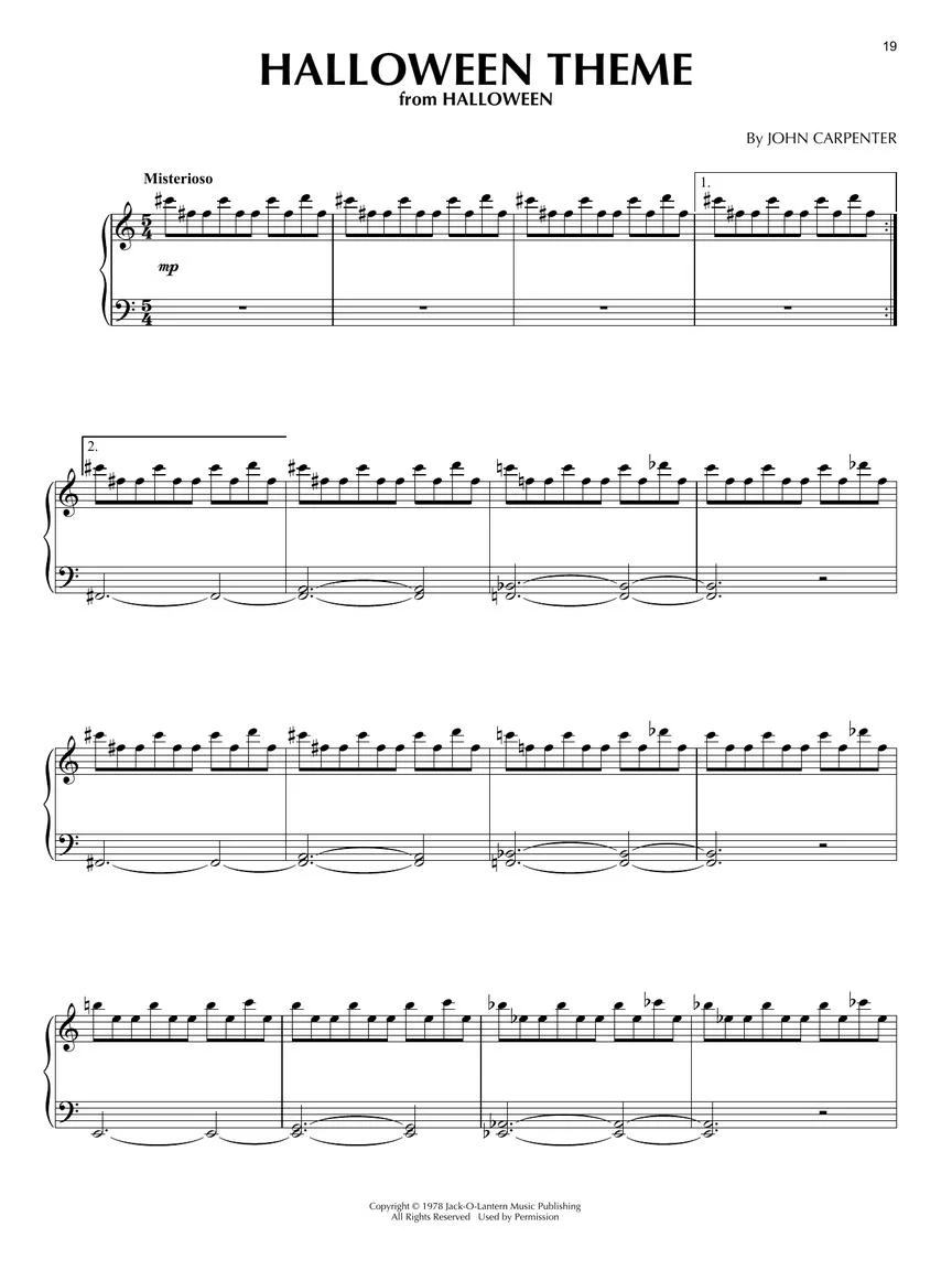 John Carpenter Sheet Music Collection - Image 5