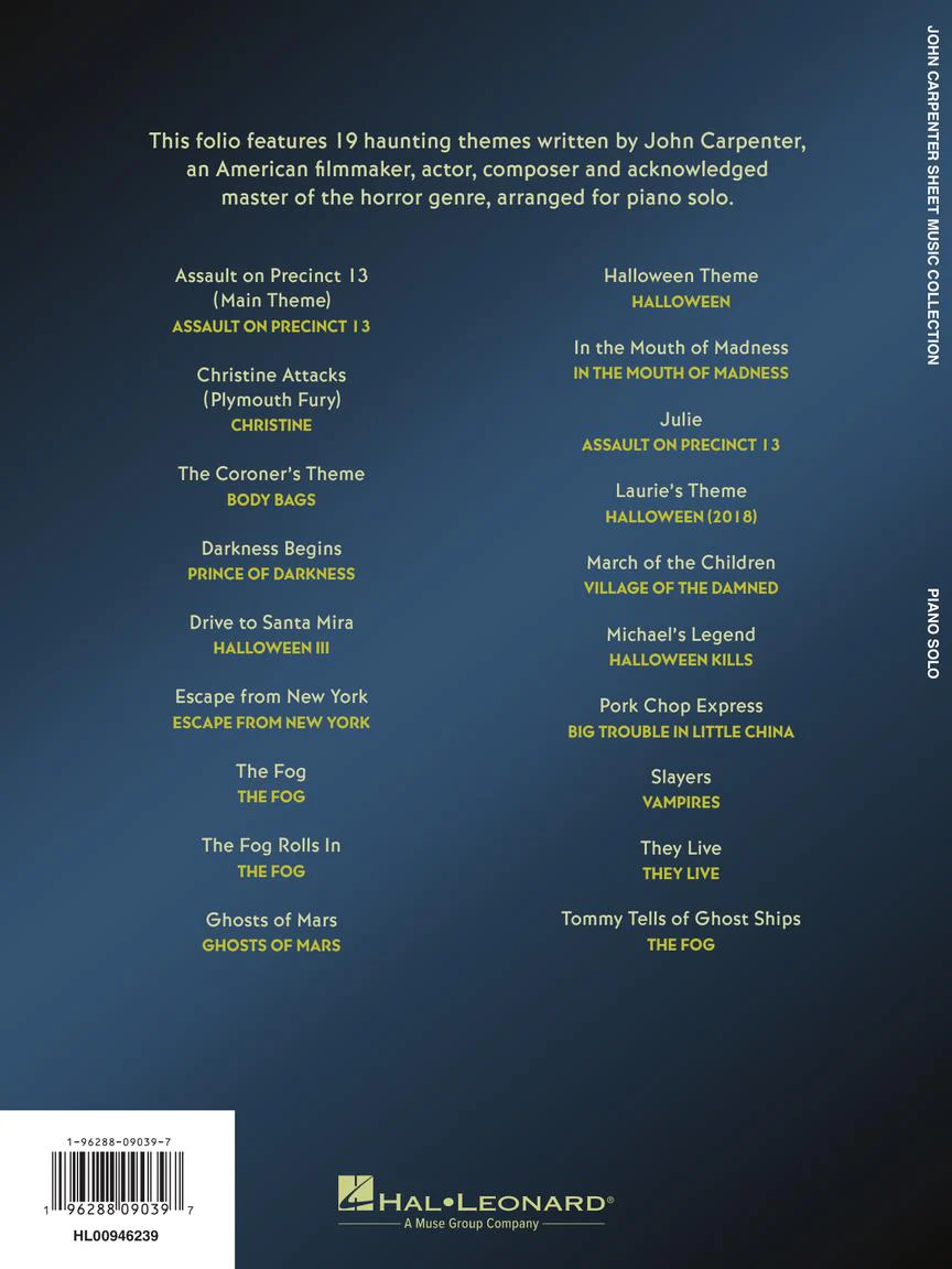 John Carpenter Sheet Music Collection - Image 7