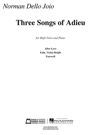 Dello Joio 3 Songs of Adieu