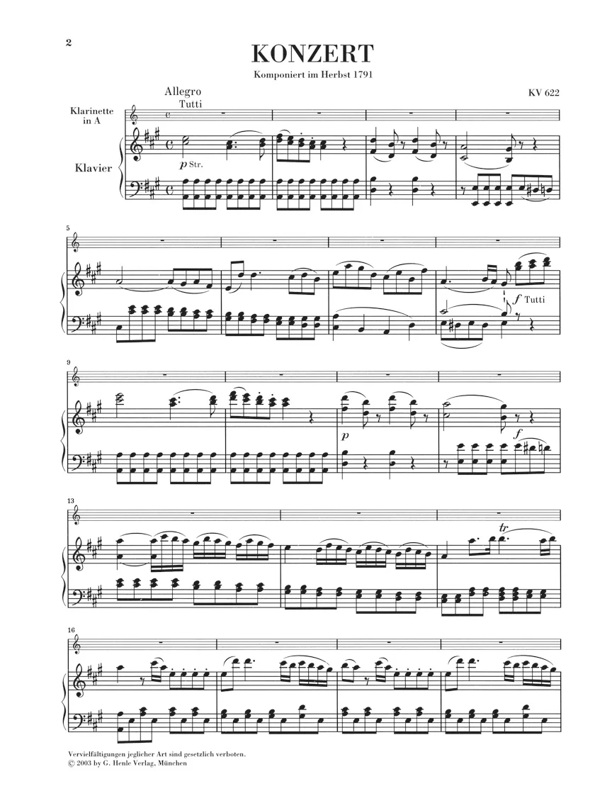 Mozart: Clarinet Concerto in A major K. 622 - Image 2