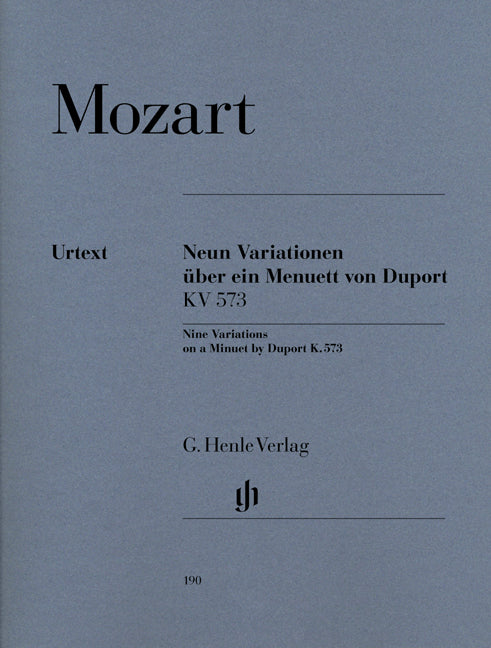 Mozart: Nine Variations on a Minuet by Duport K. 573