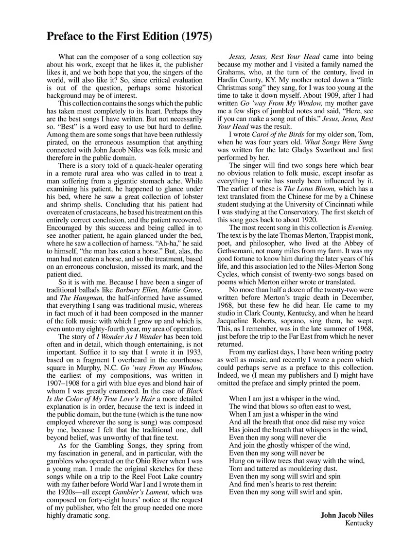 Niles Songs of John Jacob Low Voice - Image 3