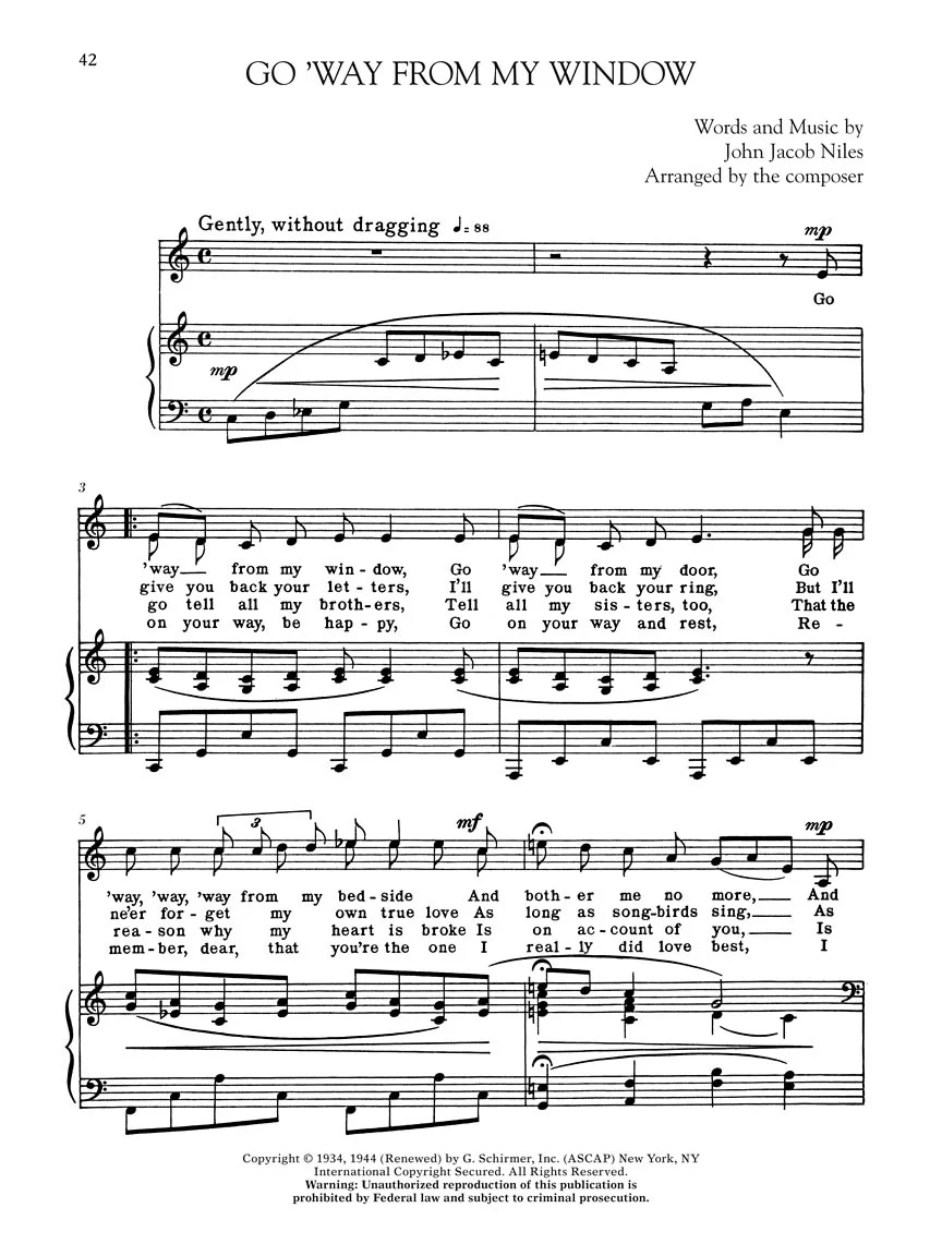 Niles Songs of John Jacob Low Voice - Image 8