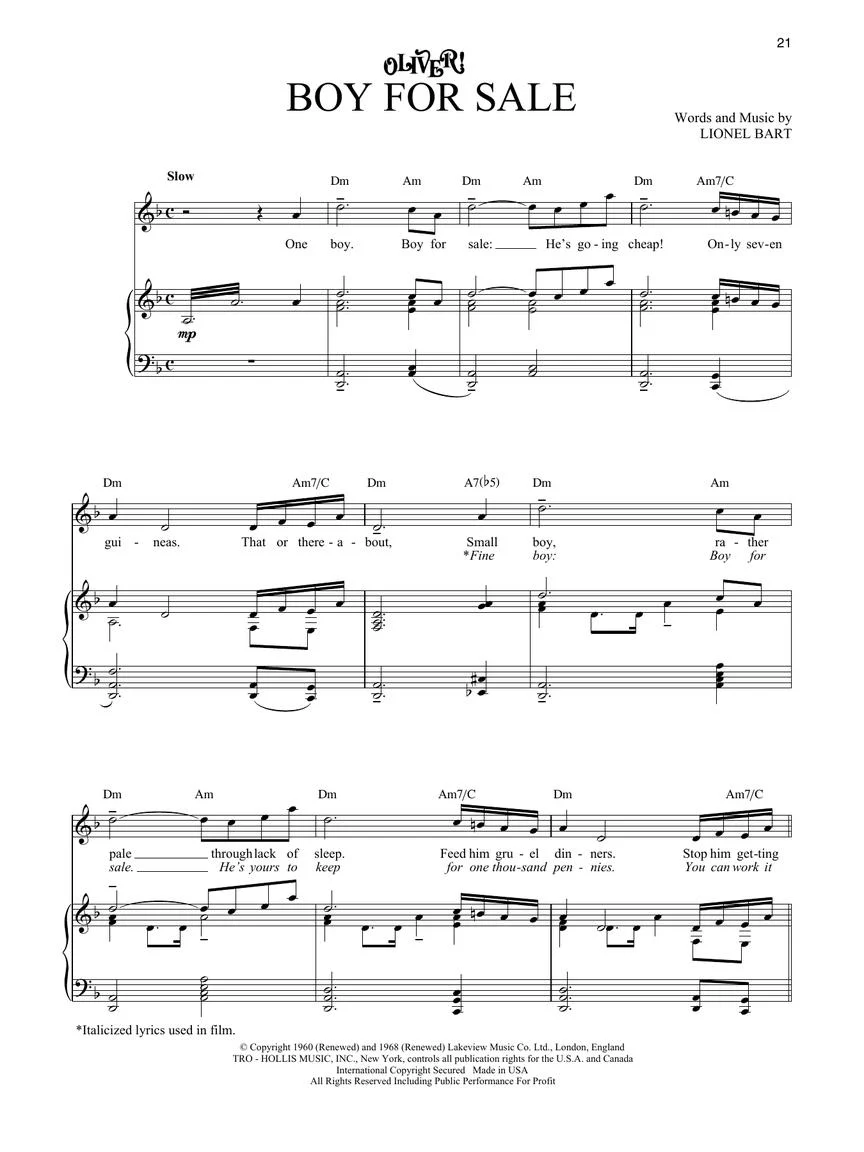 Oliver! - Vocal Selections - Image 3