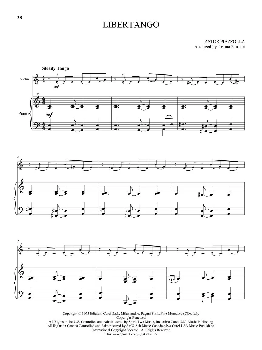 Piazzolla, Astor - 25 Tangos for Violin and Piano - Image 5