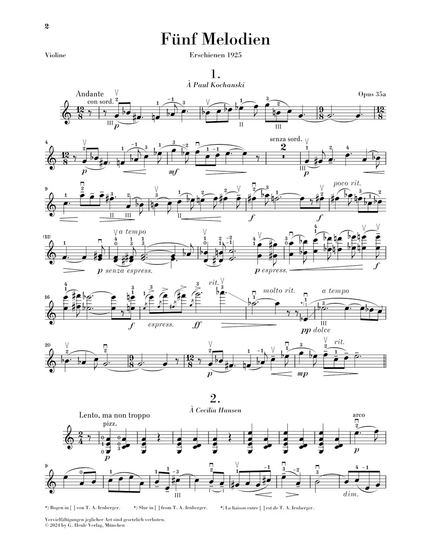 Prokofiev: Five Melodies, Op. 35a for Violin and Piano - Image 4