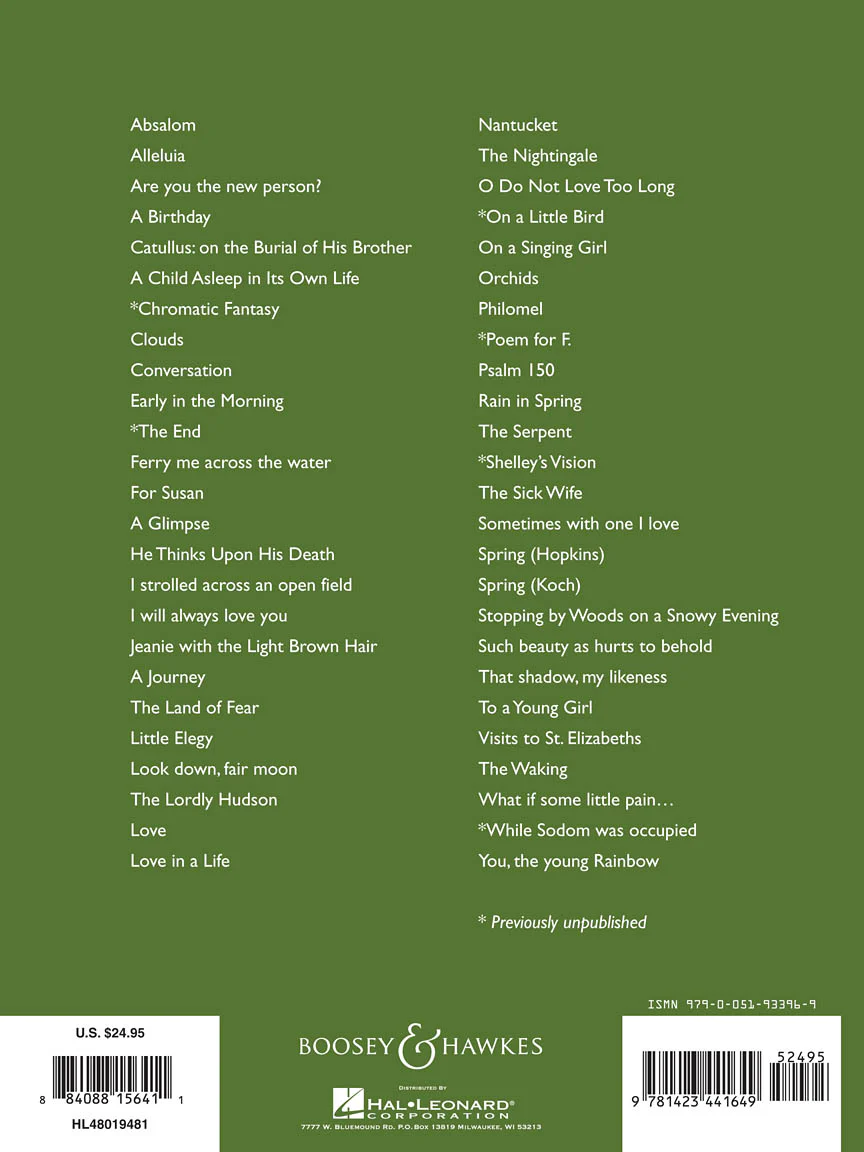 Rorem 50 Collected Songs Medium/Low Voice - Image 2