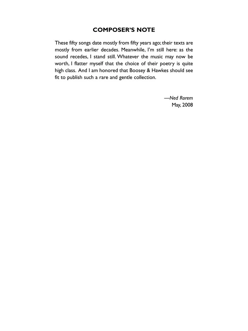 Rorem 50 Collected Songs Medium/Low Voice - Image 3