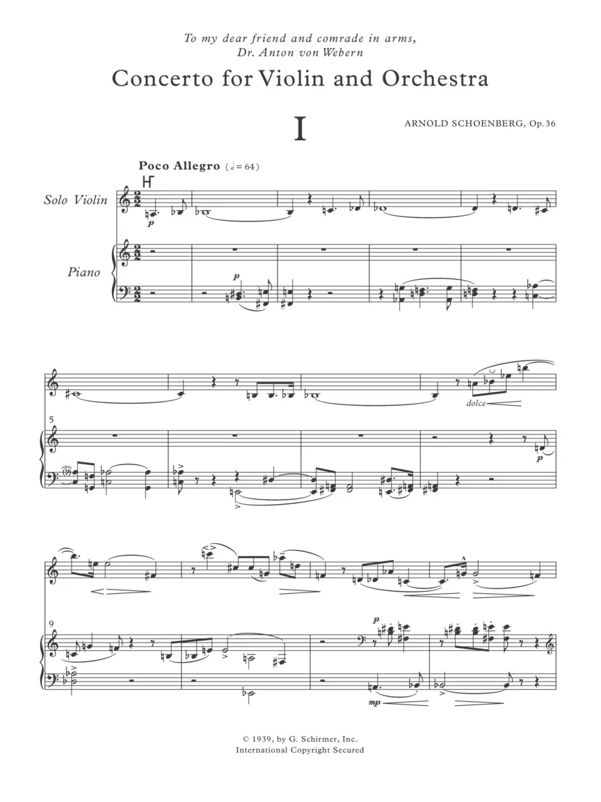 Schoenberg Concerto for Violin and Orchestra, Op. 36 - Image 2