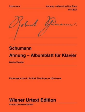 Schumann: Ahnung - Albumblatt for piano