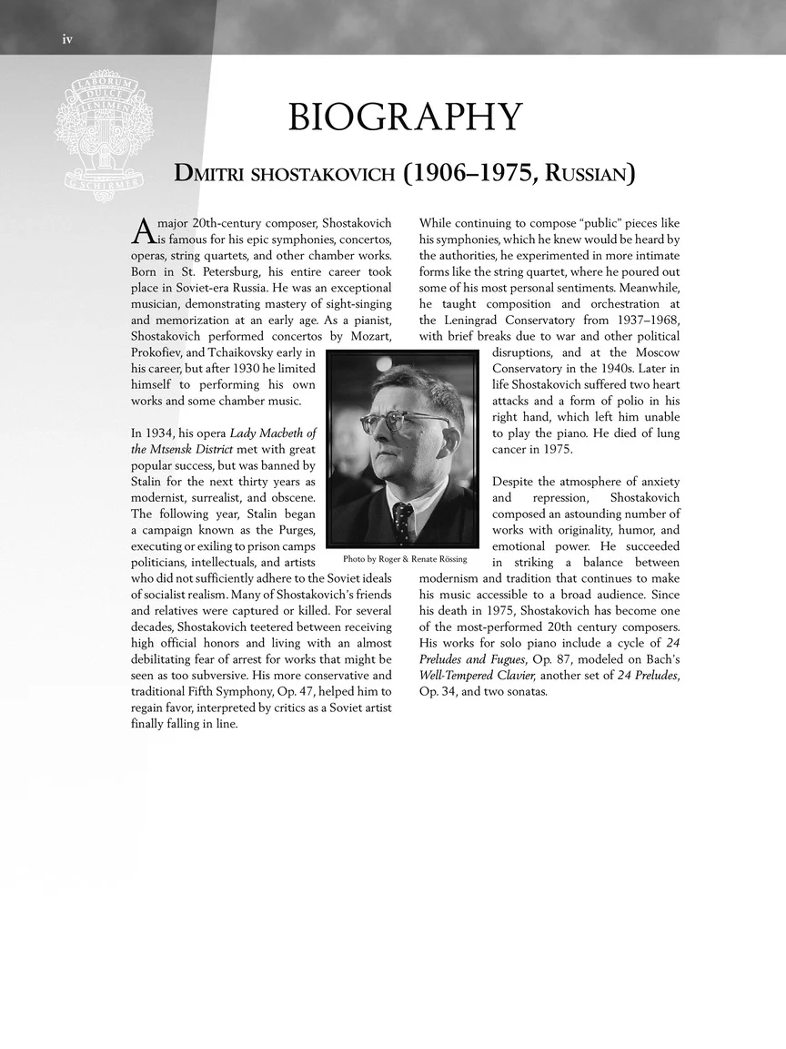 Shostakovich - Children's Notebook   Opus 69 Schirmer Performance Editions - Image 3