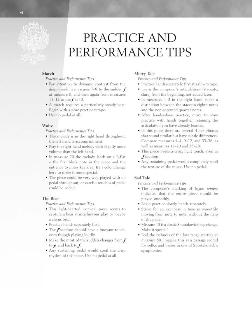 Shostakovich - Children's Notebook   Opus 69 Schirmer Performance Editions - Image 4