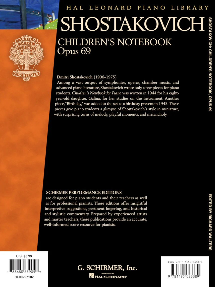 Shostakovich - Children's Notebook   Opus 69 Schirmer Performance Editions - Image 6