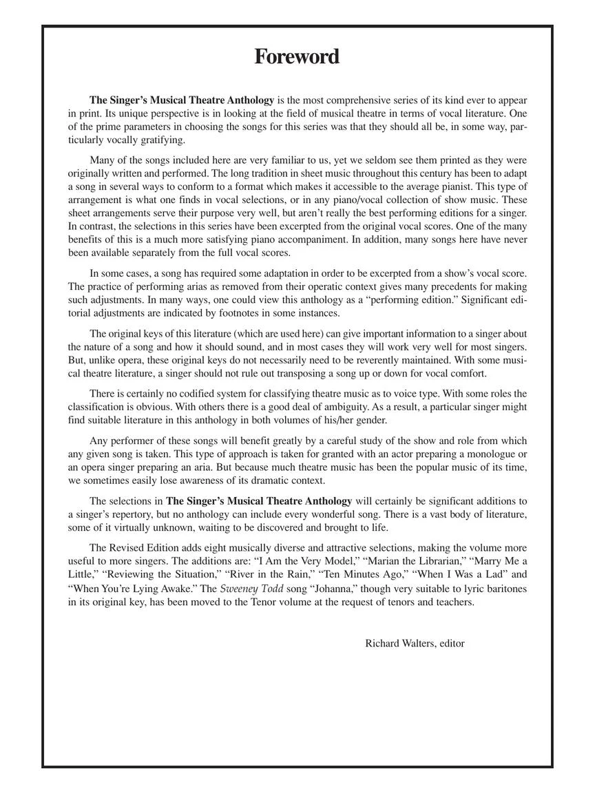 Singer's Musical Theatre Anthology Baritone/Bass Book Only Volume 1, Revised - Image 2