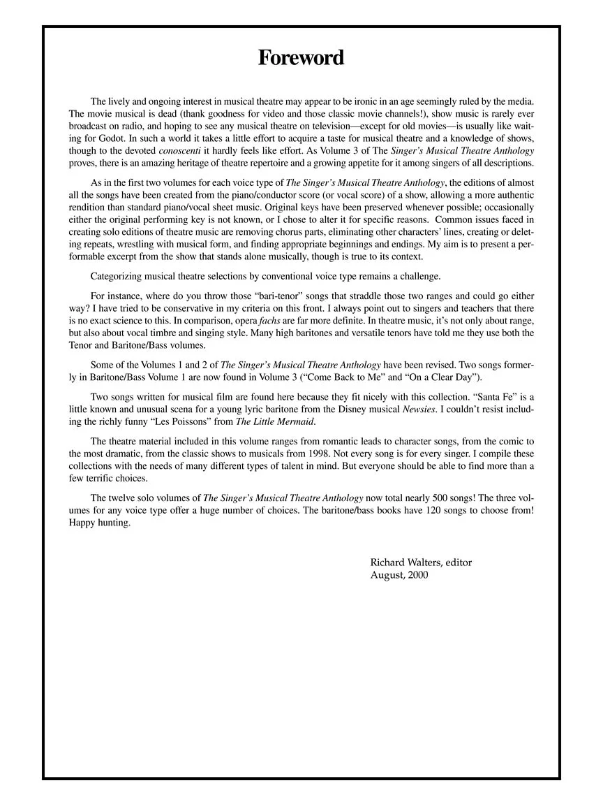 Singer's Musical Theatre Anthology - Volume 3 Baritone/Bass Book Only - Image 3
